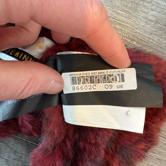 GORSKI Burgundy Knit Scarf 100% real mink fur - Picture 5 of 5